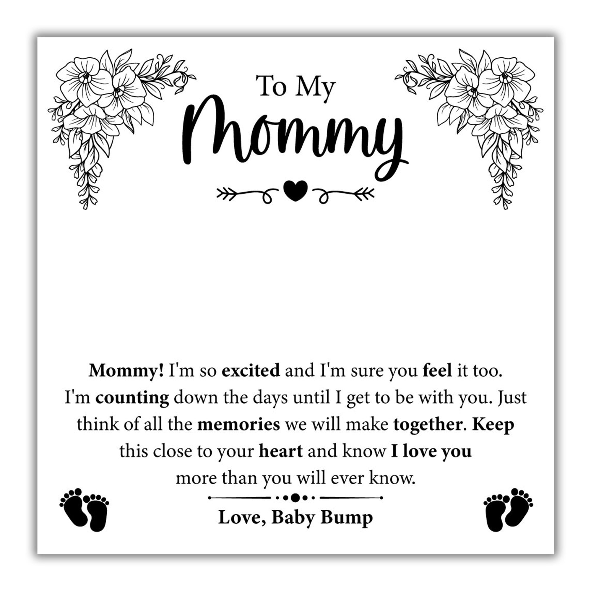 TRYNDI™ To My Mommy Floating Heart Necklace With Authentic Swarovski Crystals
