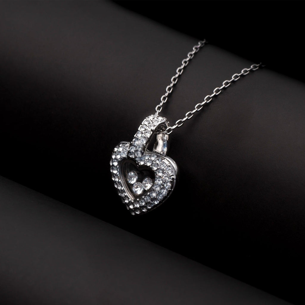 TRYNDI™ To My Mommy Floating Heart Necklace With Authentic Swarovski Crystals