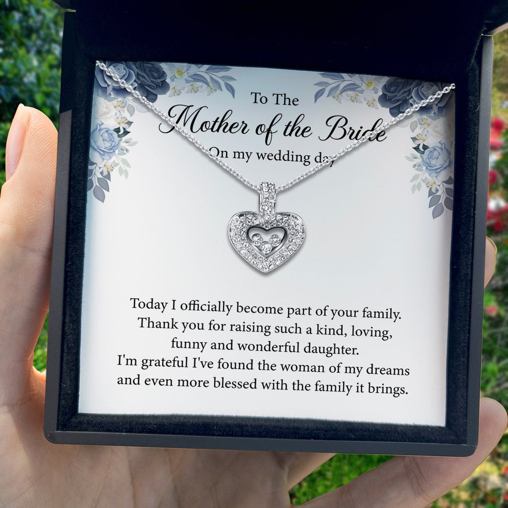 To The Mother of The Bride - Tryndi Floating Heart Necklace