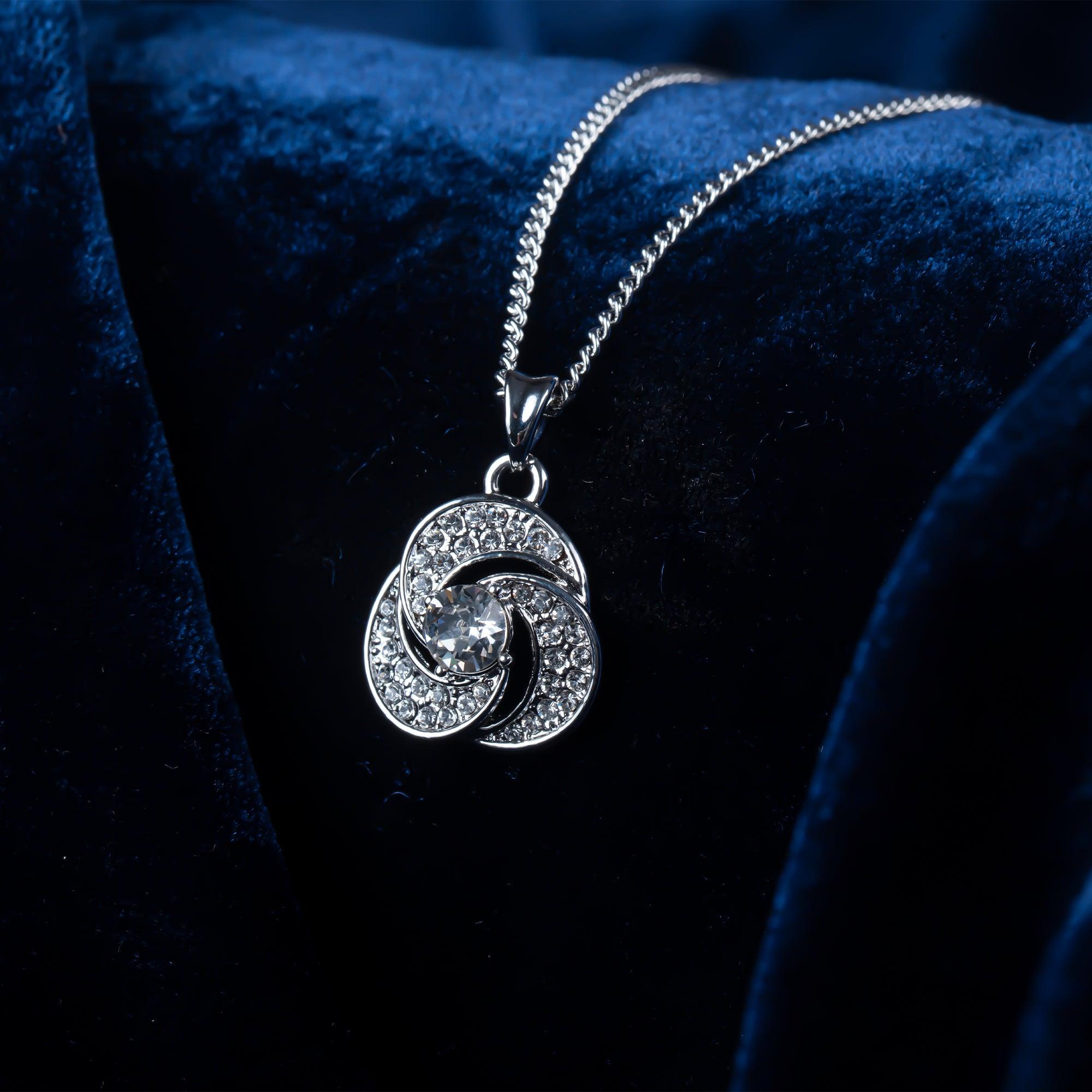 TRYNDI™ To My Mommy Love Knot Necklace With Authentic Swarovski Crystals
