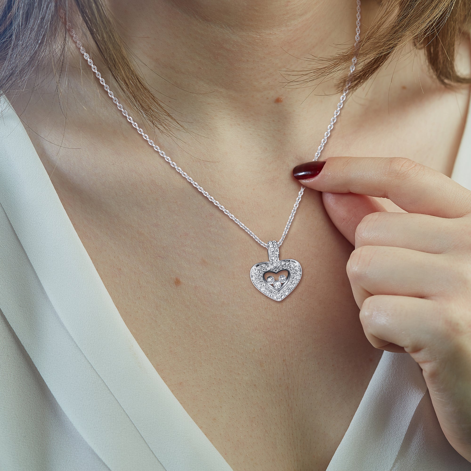 To The Mother of The Bride - Tryndi Floating Heart Necklace