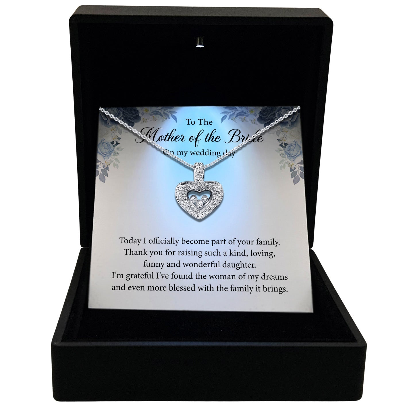 To The Mother of The Bride - Tryndi Floating Heart Necklace