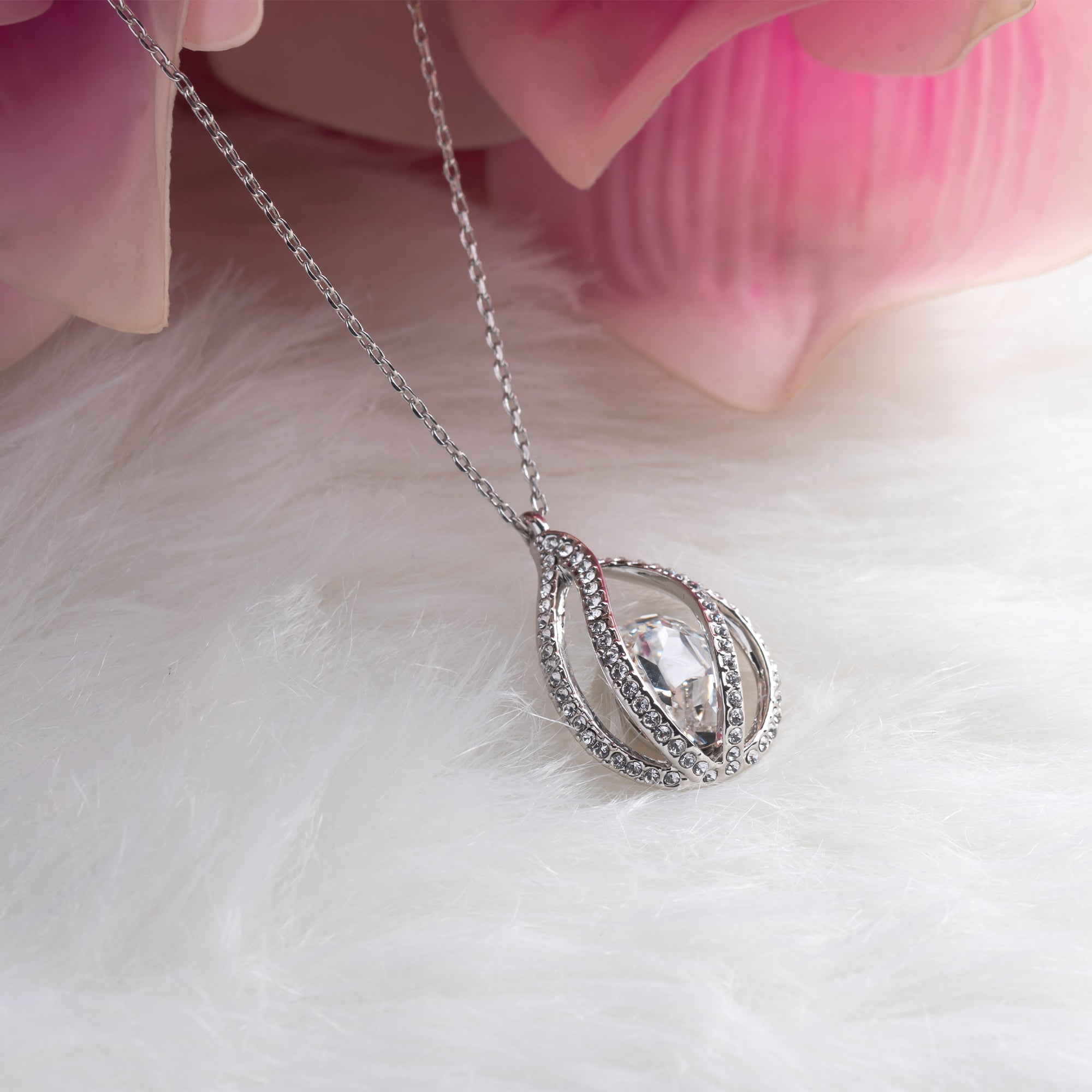 TRYNDI™ To My Best Grandma Birdcage Necklace With Authentic Swarovski Crystals