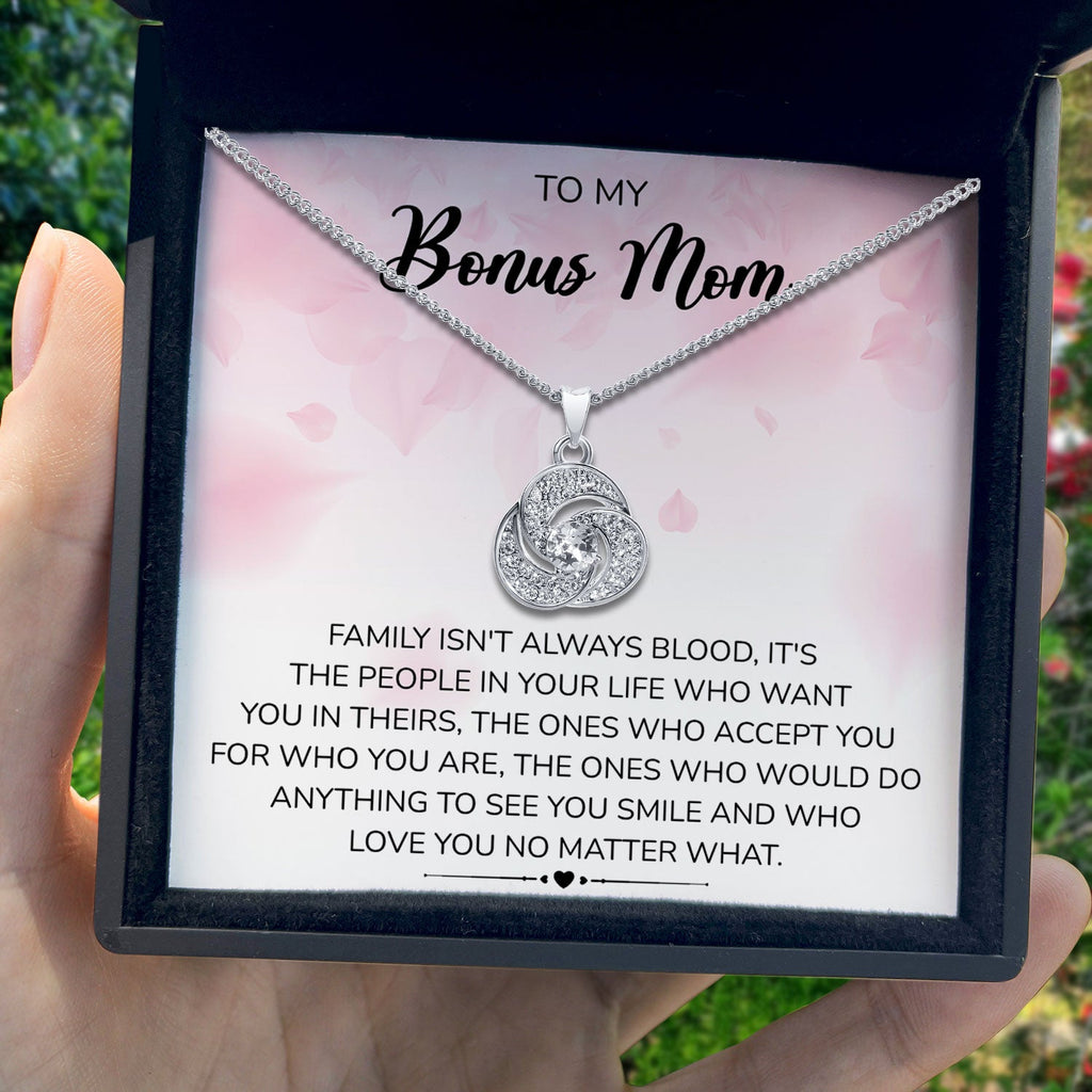 To My Bonus Mom - Love You No Matter What - Tryndi Love Knot Necklace